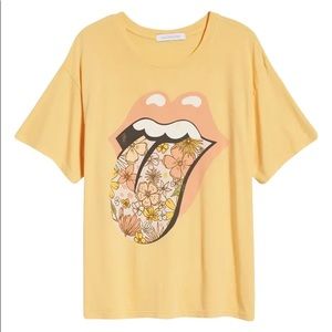 NWT Daydreamer Rolling Stones Flower Tongue Tee